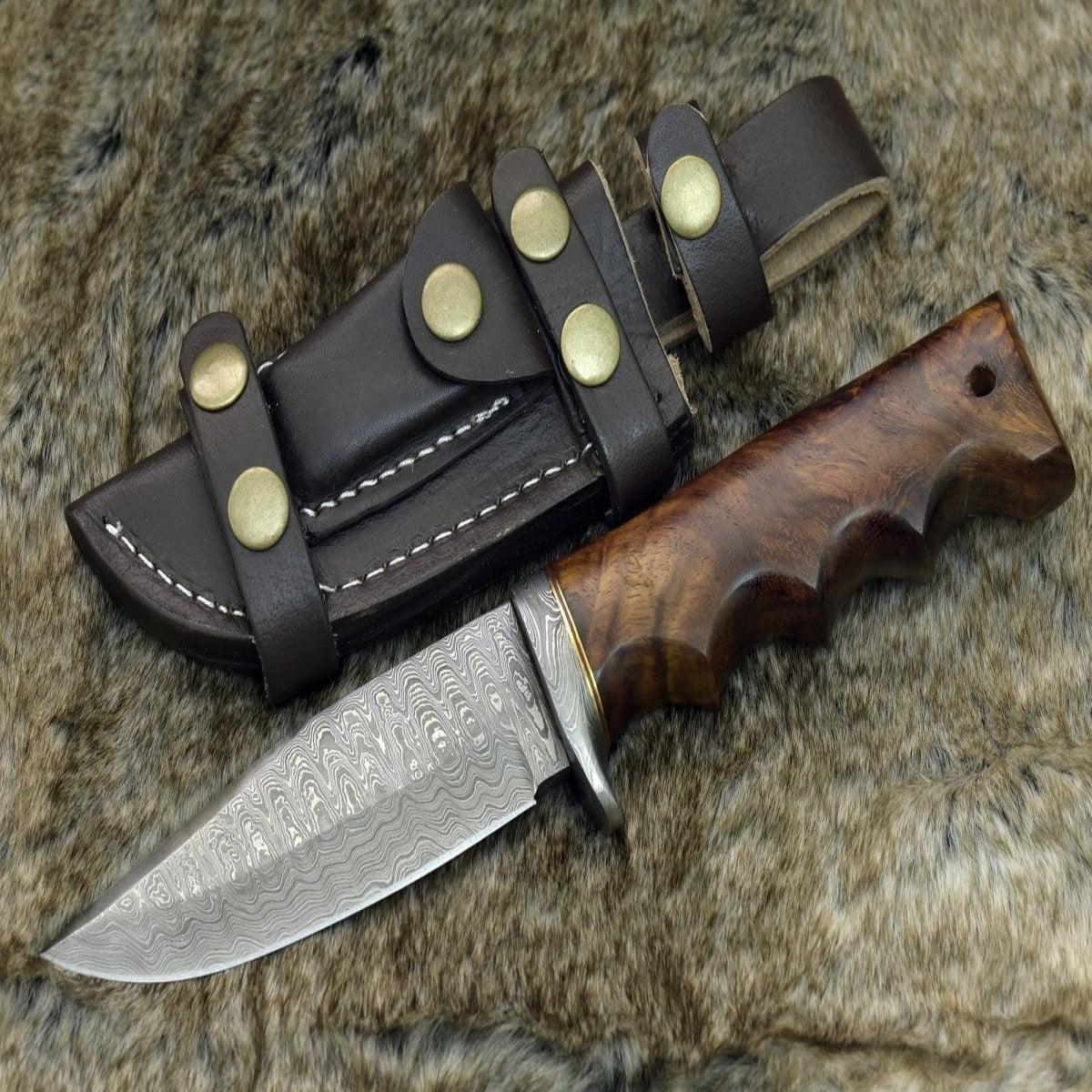 Shokunin Knives - 5.5 Chef Knives - Japanese Knives - Damascus Knives with Exotic Olive Wood Handle and Sheath