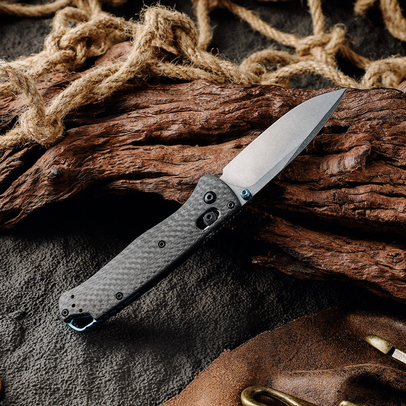 Pocket Knives - Onyx D2 Steel Folding Pocket Knife with Clip & Carbon Fiber Hnadle - Shokunin USA
