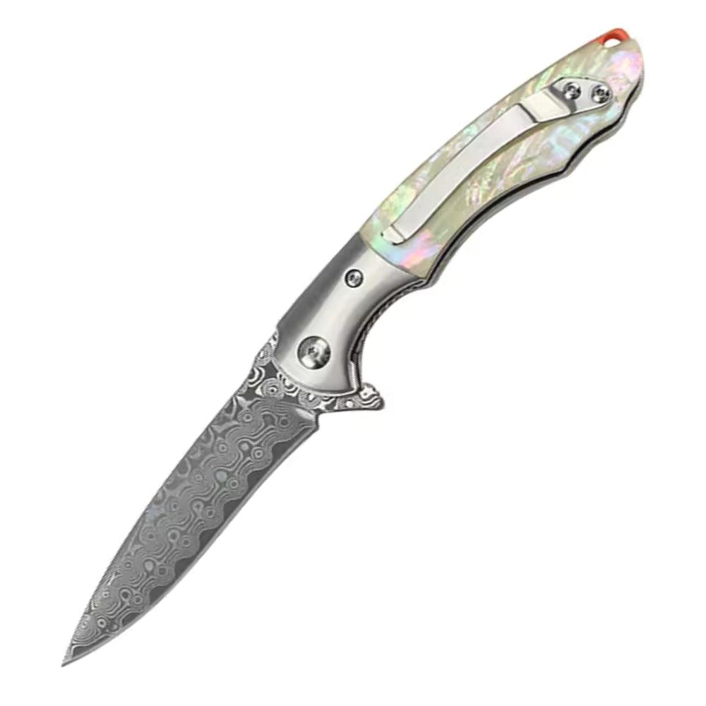 Pocket Knife - Pearl Japanese VG10 Pocket Knife with Clip & Mother of Pearl Handle - Shokunin USA