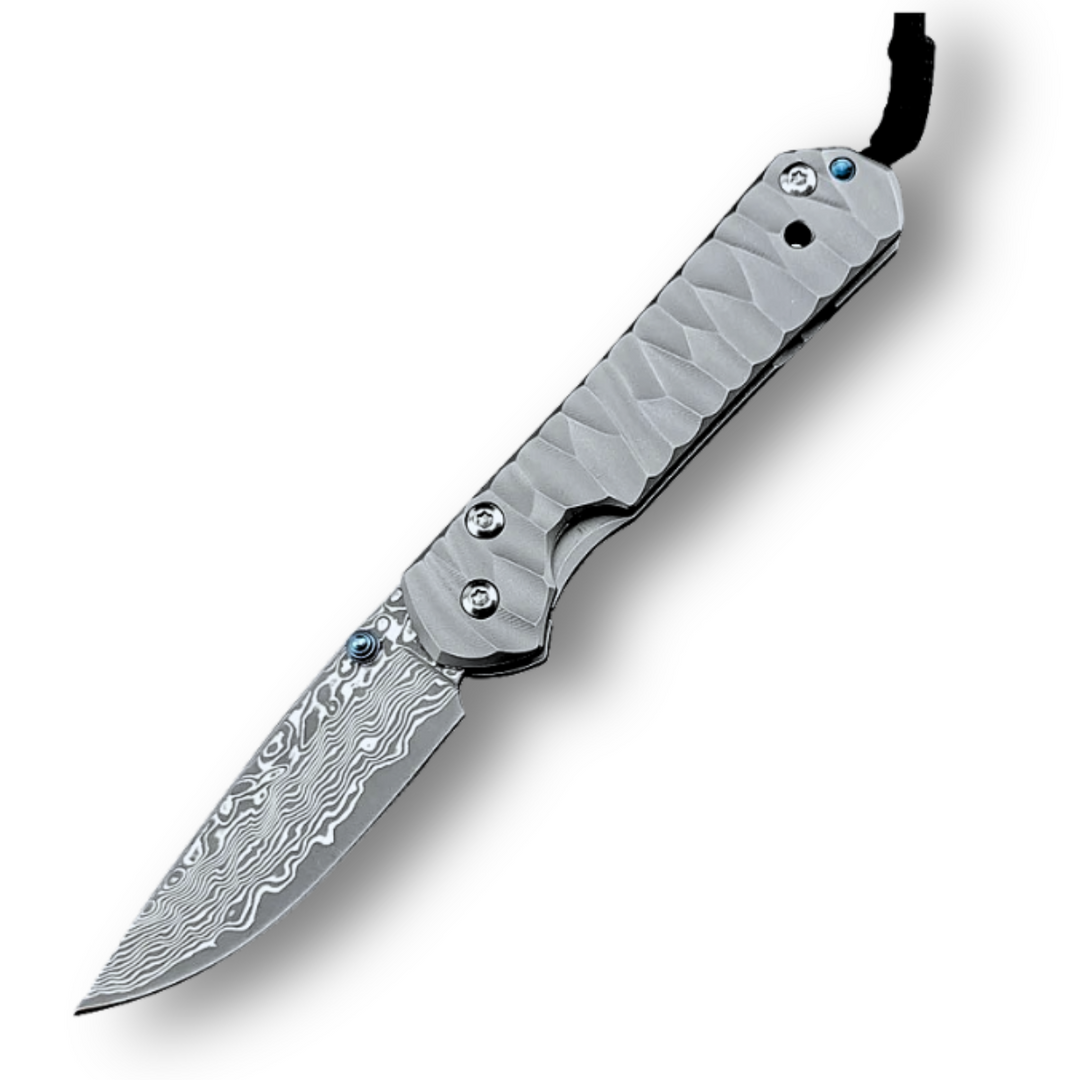 EDC Knife - Diamond Japanese EDC Pocket Knife with VG10 Damascus Blade, Titanium Handle & Sheath - Shokunin USA