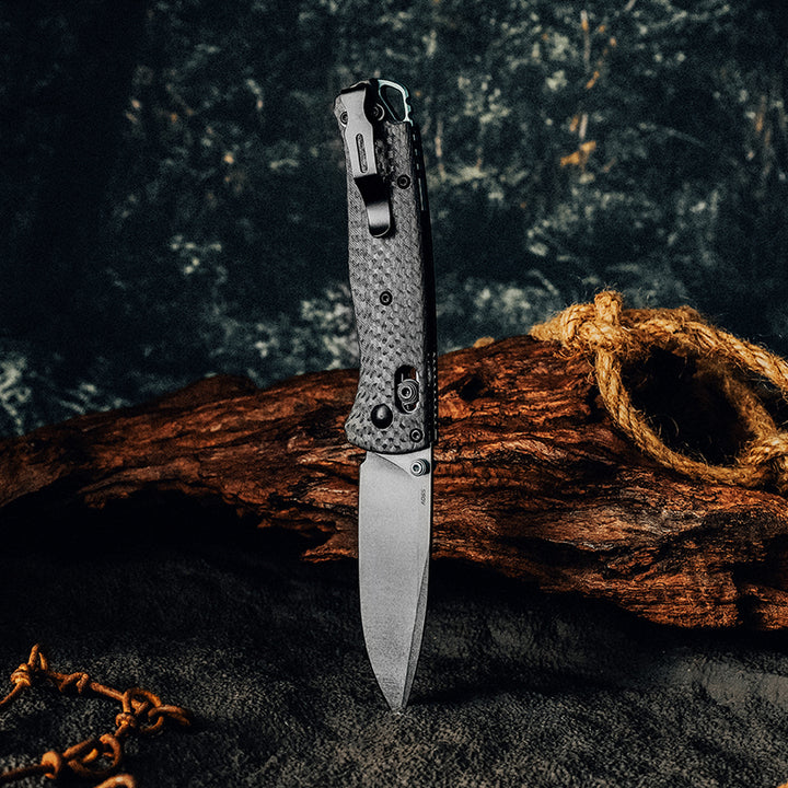Onyx D2 Steel Folding Pocket Knife with Clip & Carbon Fiber Hnadle