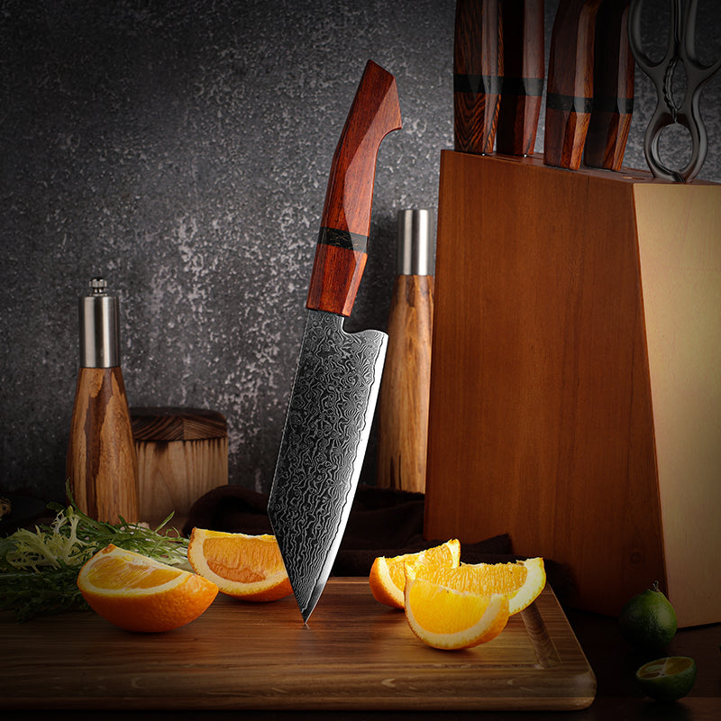 Chef knife - Infinity Japanese Pro Chef Knife Set with Exotic Sandal Wood & Resin Handle - Shokunin USA