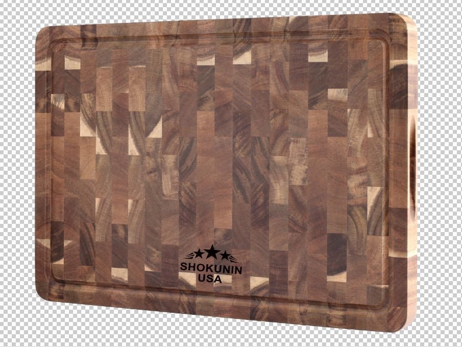  - Shokunin USA Knives Handmade Mosaic Walnut Cutting Board - Shokunin USA