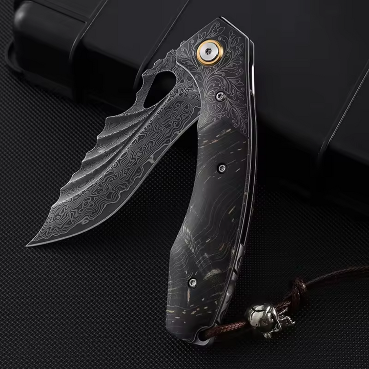 Condor VG10 Japanese Damascus Pocket Knife with Stained Maple Burl handle