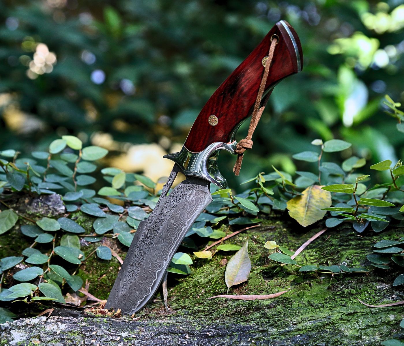 Handmade Damascus Steel Full Tang hotsell Blade Stylish Hunting Bowie knife With Red & Purple Color Resin Handle - Natural Leather Sheath