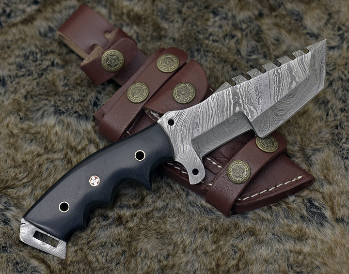Tracker Knife - Knightmaker Damascus Steel Tracker Knife - Shokunin USA
