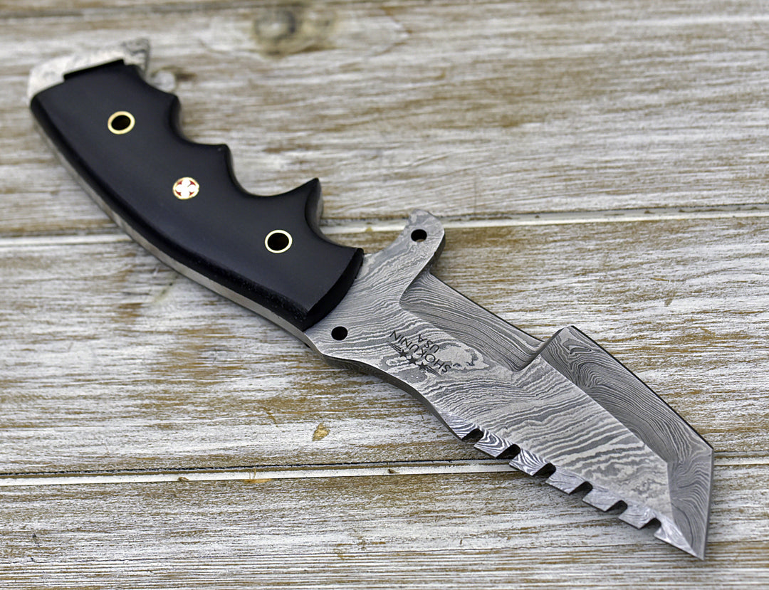 Tracker Knife - Knightmaker Damascus Steel Tracker Knife - Shokunin USA