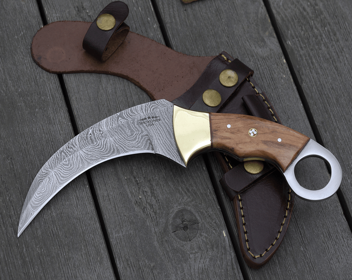 Utility Knife - Phalanx Damascus Knife with Sheath - Shokunin USA