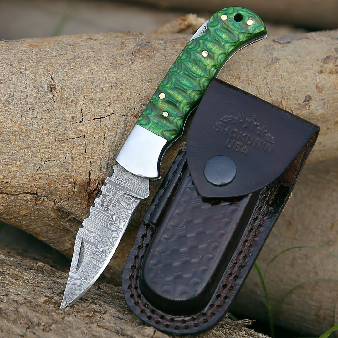 Pocket Knife - Ironclad Pocket Knife with Forged Pakka Wood Handle - Shokunin USA