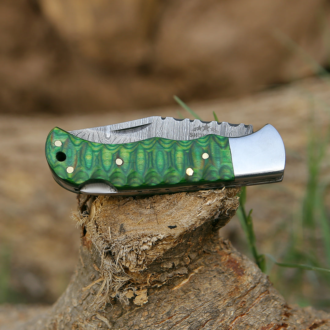 Pocket Knife - Ironclad Pocket Knife with Forged Pakka Wood Handle - Shokunin USA