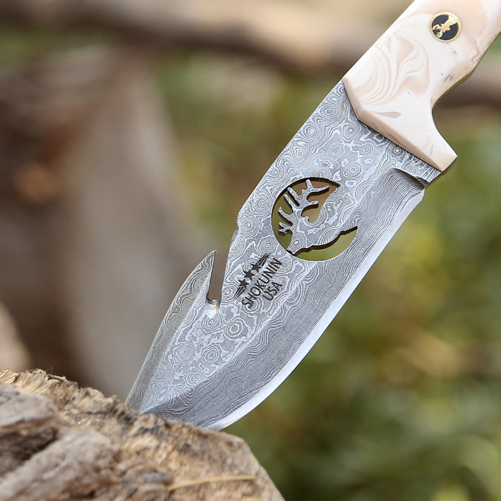 Breeze Gut Hook Knife with Mother of Pearl Handle
