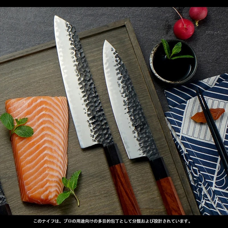 Cuchillo de chef RYUJIN con mango de madera de rosa exótica