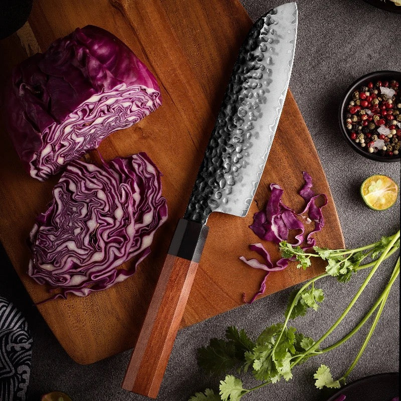 Cuchillo de chef RYUJIN con mango de madera de rosa exótica