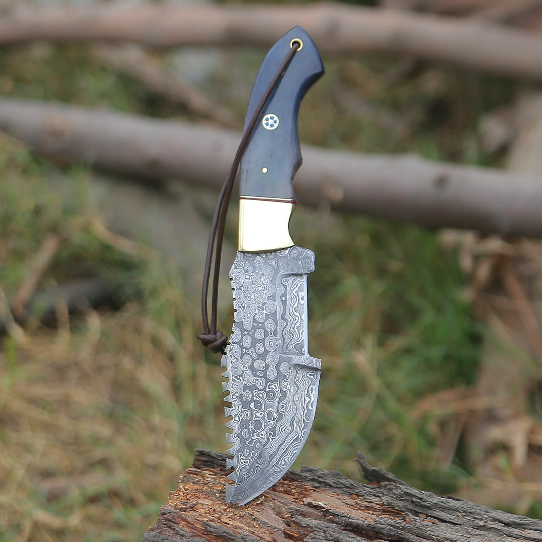 Damascus Knife - ShadowRidge Damascus Steel Premium Tracker Knife - Shokunin USA