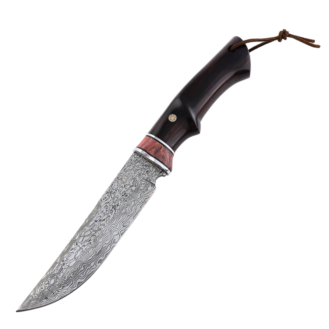 Dethroner Japanese Hunting Knife with VG-10 Damacus Blade and Ebony Wood Handle