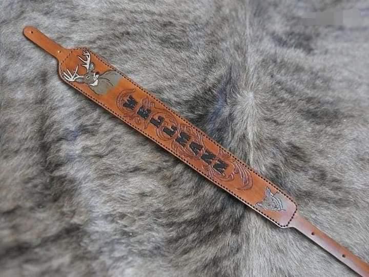 Leather Sling - Custom Handmade Hunting Sling - Personalized Strap - Shokunin USA