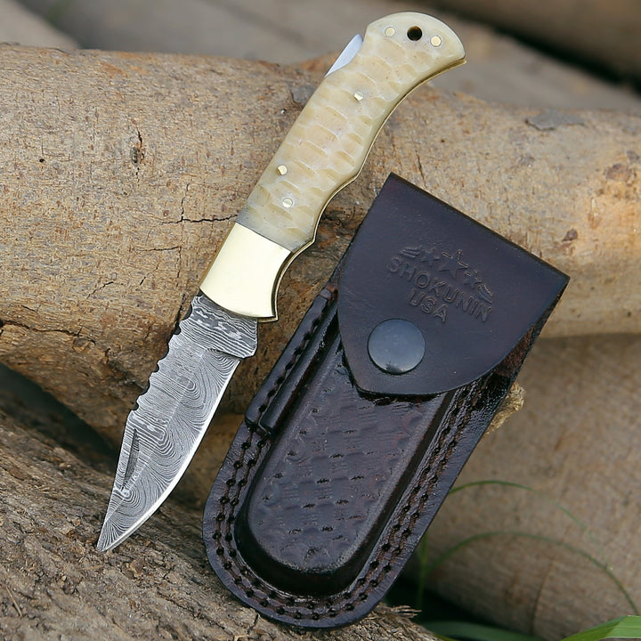 Pocket Knife - Phoenix Pocket Knife with Forged Bone Handle - Shokunin USA
