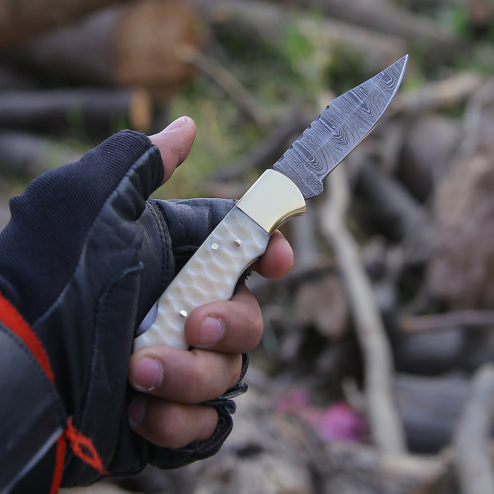 Pocket Knife - Phoenix Pocket Knife with Forged Bone Handle - Shokunin USA