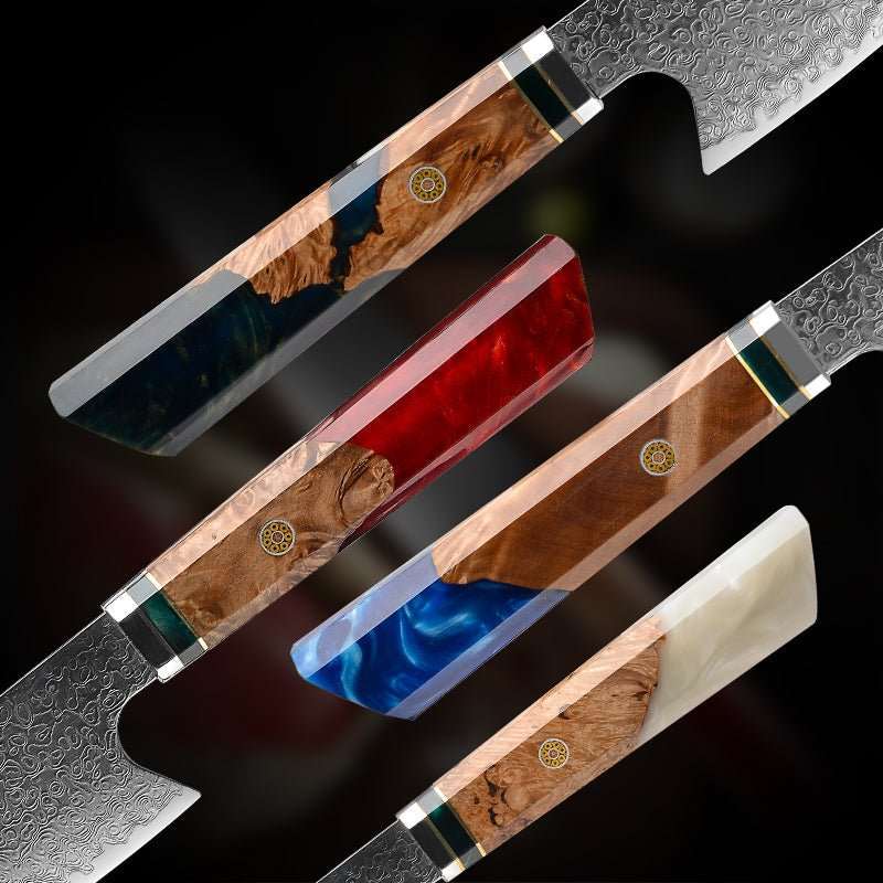 kritsuke knife - Brilliance Damascus Kiritsuke Chef's Knife with Exotic Olive Wood Handle & Sheath - Shokunin USA
