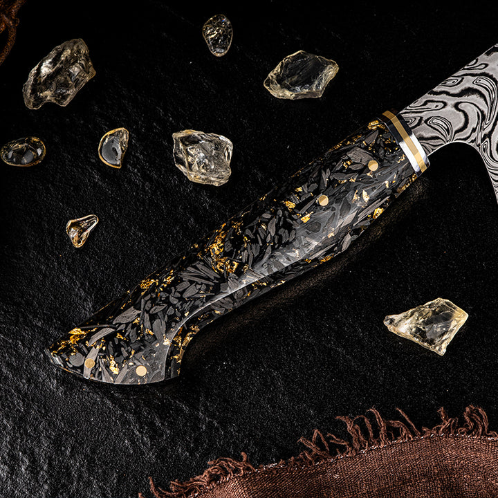 Chef knife - Increda Japanese Chef Knife VG-10 Damascus Steel Blade with Carbon Fiber Handle and Sheath - Shokunin USA