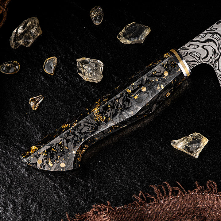 Chef knife - Increda Japanese Chef Knife VG-10 Damascus Steel Blade with Carbon Fiber Handle and Sheath - Shokunin USA