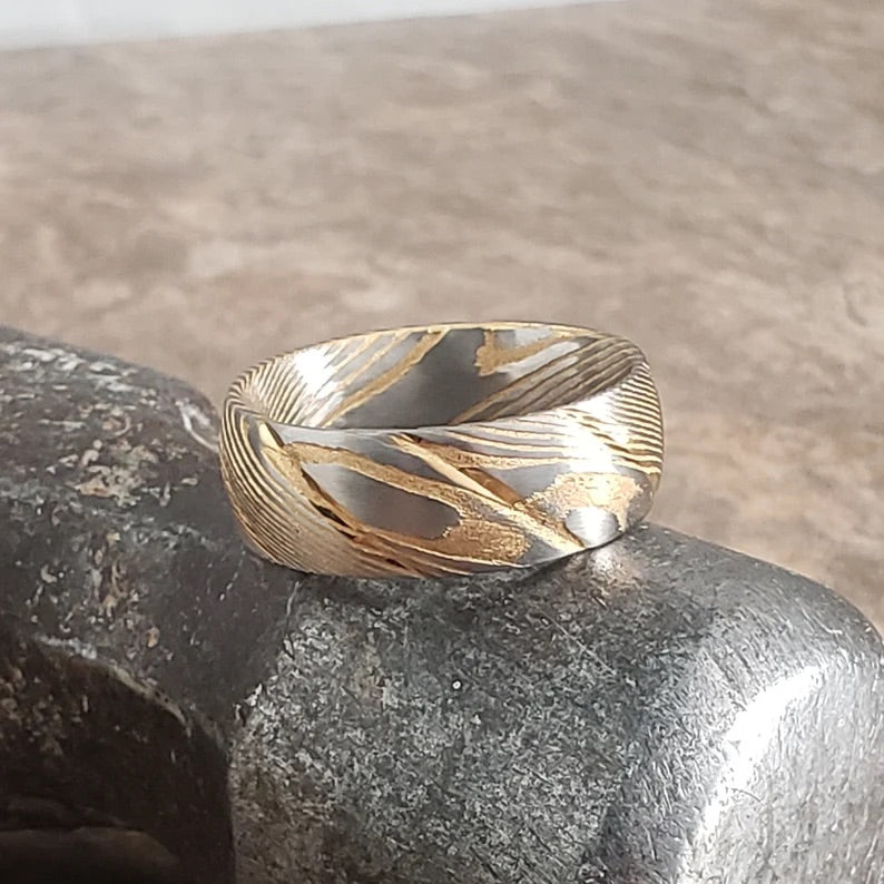 Anillo de acero de Damasco Vapor