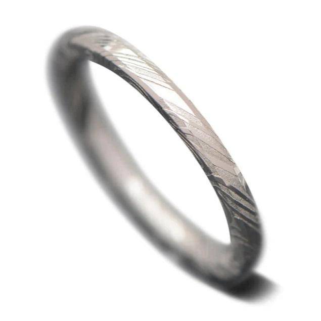 Damascus ring - Twilight Damascus Steel Wedding Ring Band - Shokunin USA