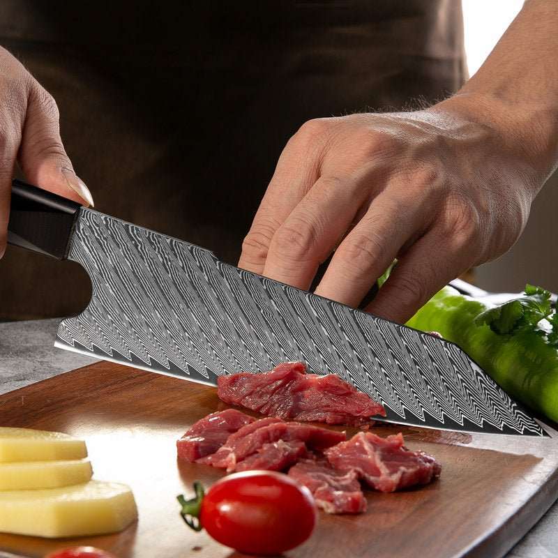 Chef Knife Set - Elite Series VG10 Damascus Knife Set with Exotic Rose Wood Handle - Shokunin USA