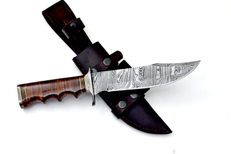 10Inch Custom HandMade Forged Damascus Steel Hunting Bowie Knife Fixe –  Titan International K.