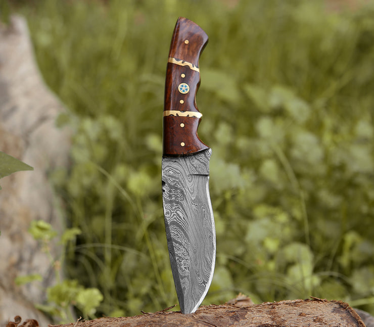 Cuchillo de Caza Acero Damasco, Fabricado a mano, aceros 1095 – 15N20 –  Knife Chile
