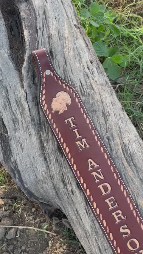 Handmade Custom Hunting Sling - Authentic Padded Leather