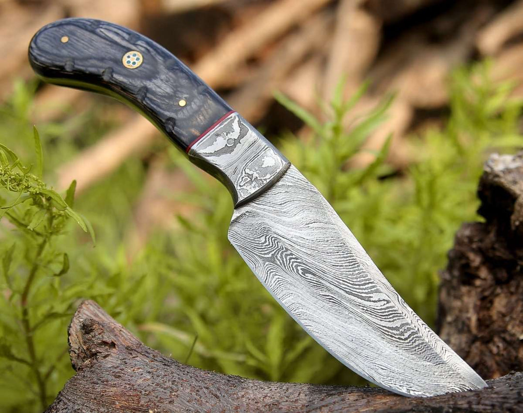 Damascus Knife - Draco Hunting Knife with Pakkawood Handle - Shokunin USA