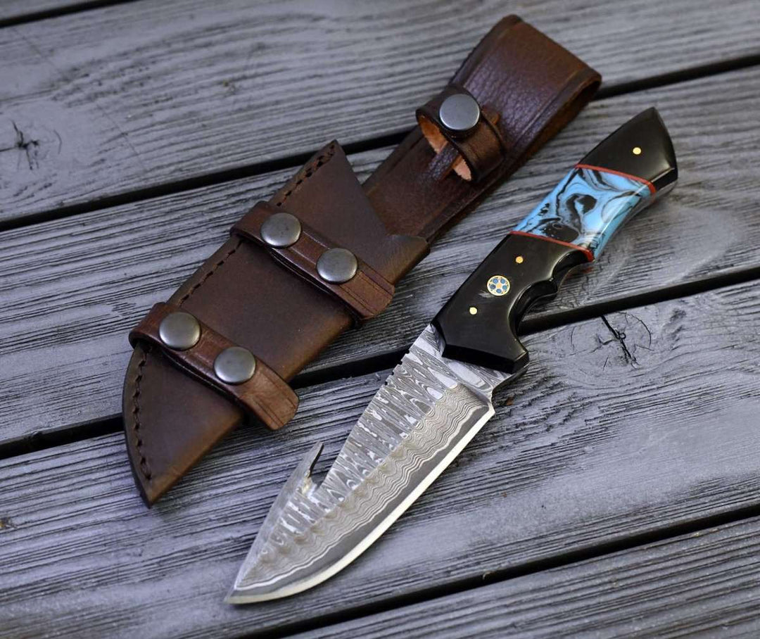 Handmade Damascus Hunting Knife – Shokunin USA