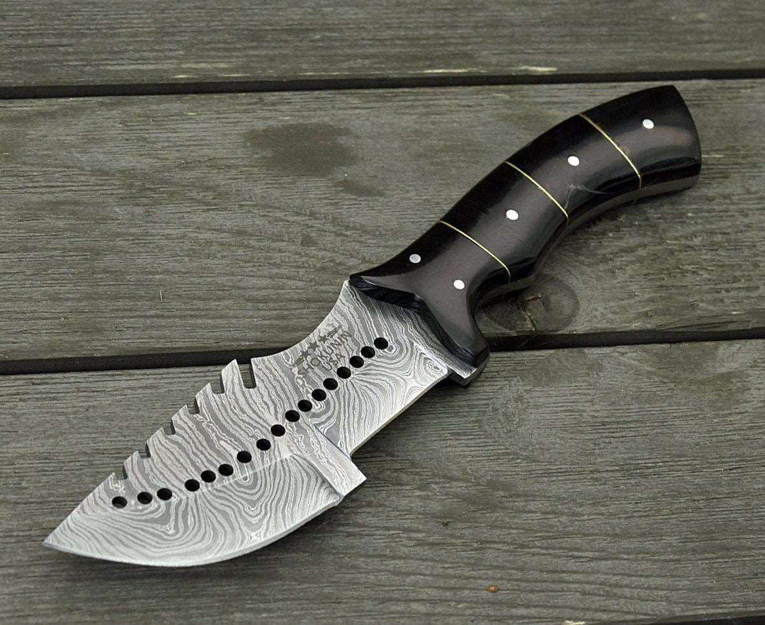 Utility Knife - Knightmaker Damascus Steel Tracker Knife - Shokunin USA