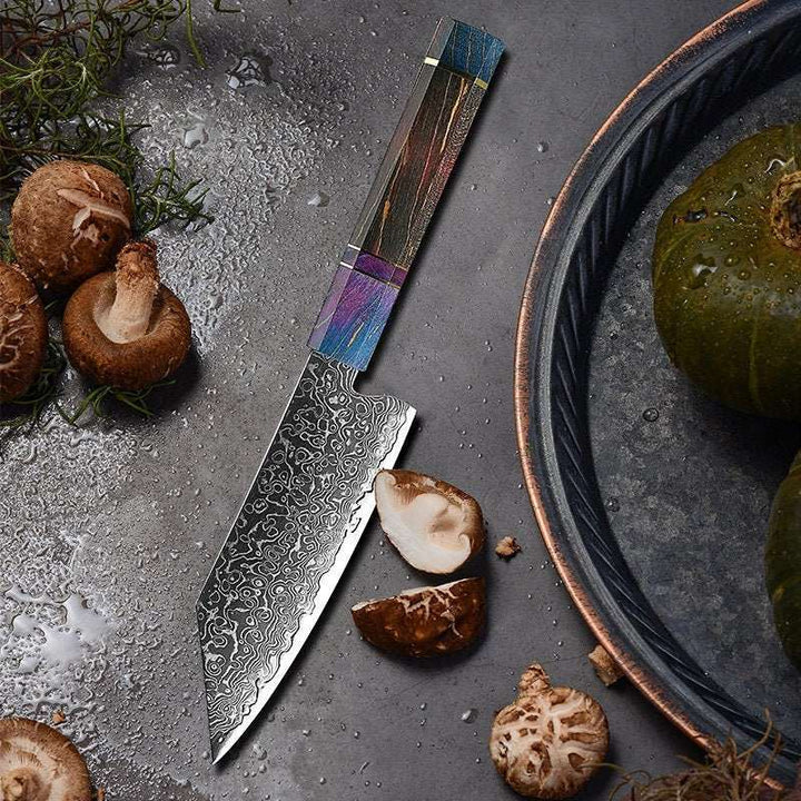 Chef knife - KODACHI VG10 Damascus Bunka Knife with Rosewood Burl Handle - Shokunin USA