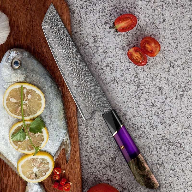 Chef Knife Set - Elite Series VG10 Damascus Knife Set with Exotic Rose Wood Handle - Shokunin USA