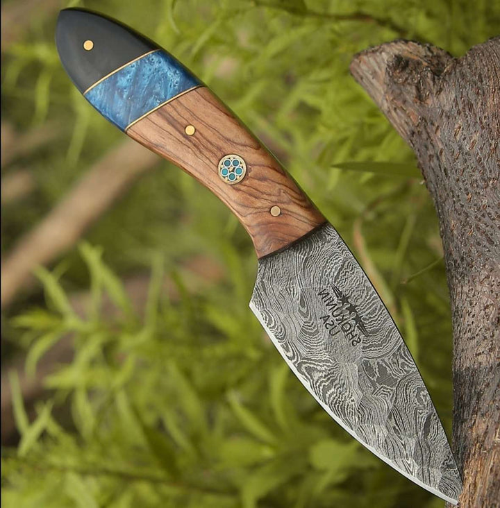 Utility Knife - Lightning Everyday Carry Knife with Olive & Resin Handle - Shokunin USA