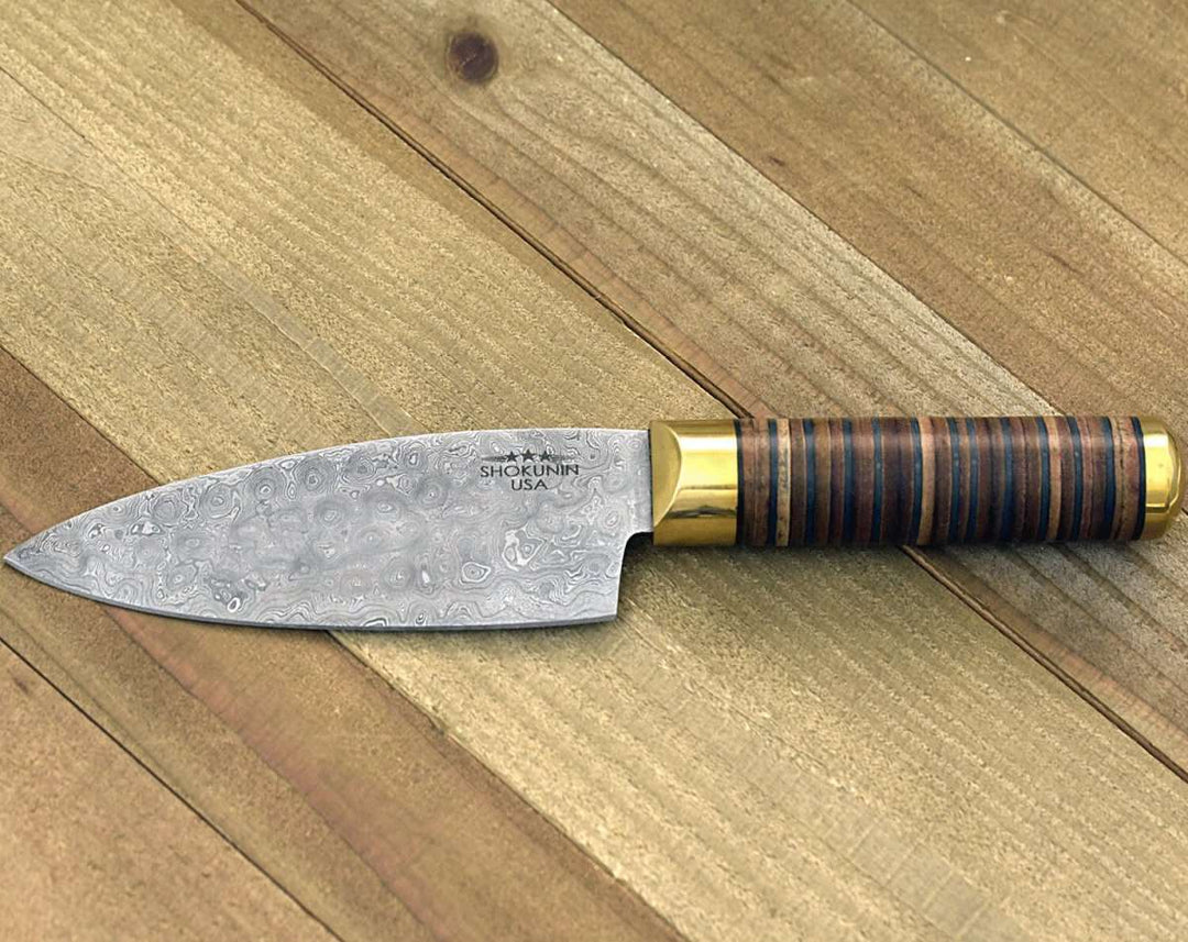 Chef Knife - Majestic Chef's Knife with Stacked Leather Handle - Shokunin USA