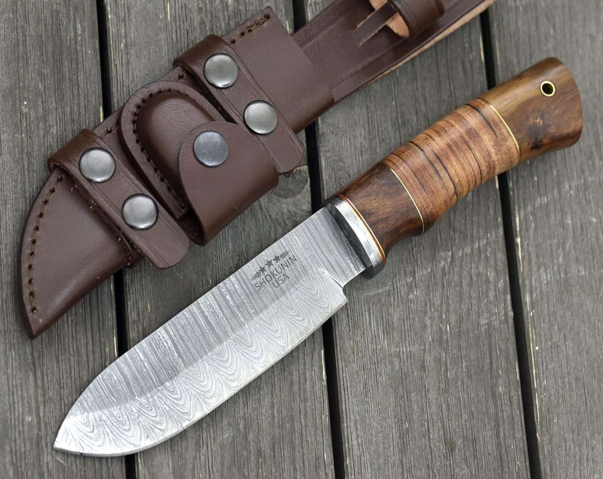 DAMASCUS HUNTING KNIFE, 9