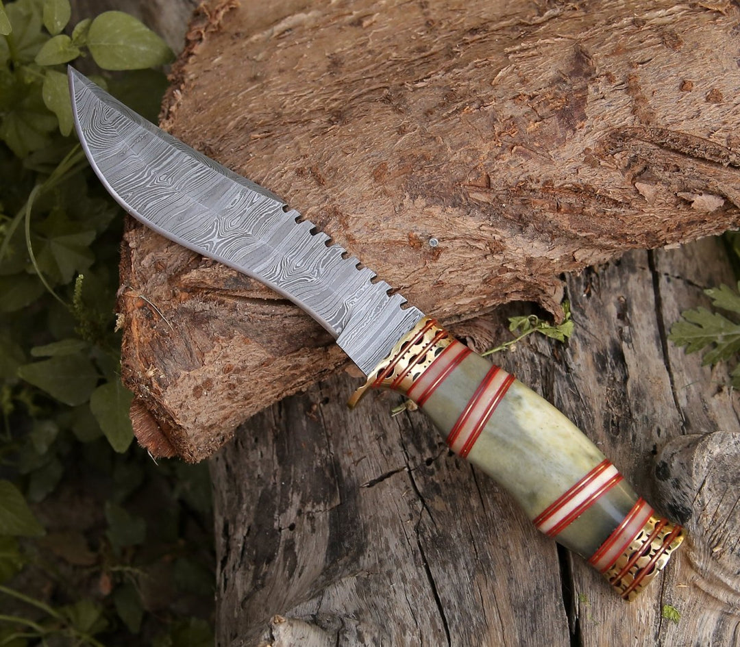 Utility Knife - Mythic Kukri Knife with Bone & Brass Handle - Shokunin USA
