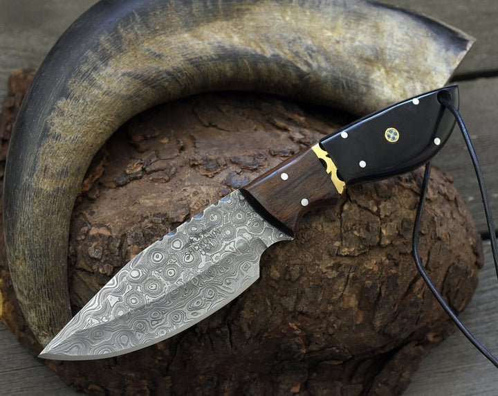 Utility Knife - Oathkeeper Deer Skinning Knife with Horn & Rosewood Handle - Shokunin USA