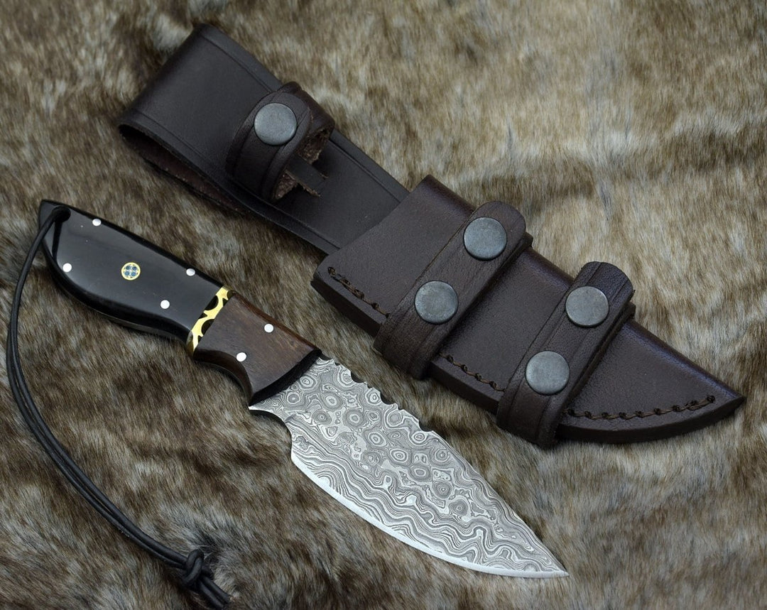 Utility Knife - Oathkeeper Deer Skinning Knife with Horn & Rosewood Handle - Shokunin USA