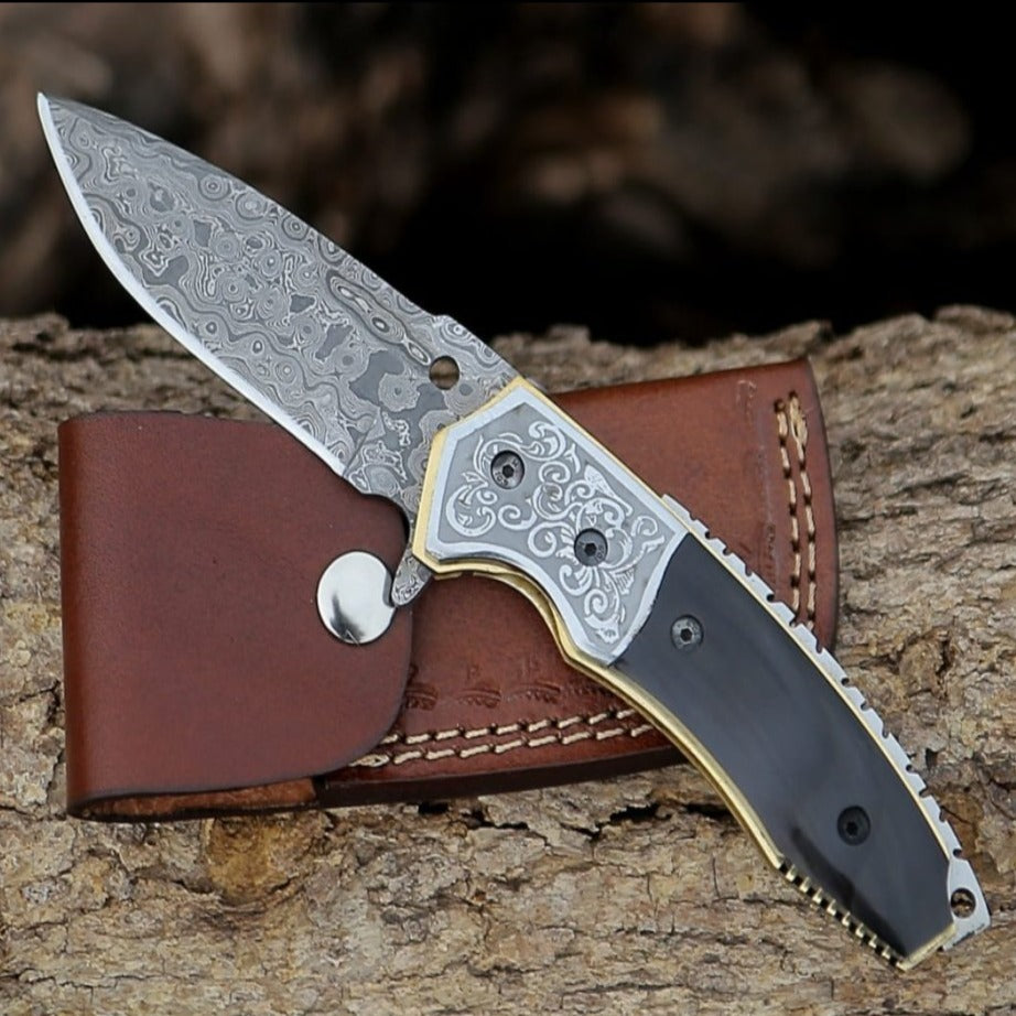 Utility Knife - Photon Pocket Knife with Bull Horn Handle - Shokunin USA