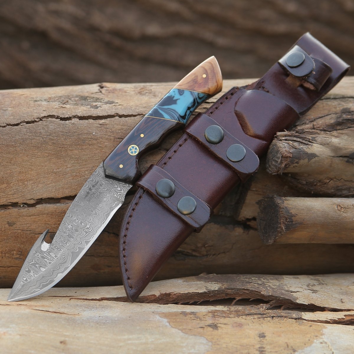 Skinning knife sapele hot handle with sheath. pocket knife edc Deer Stalking Farming fishing shooting